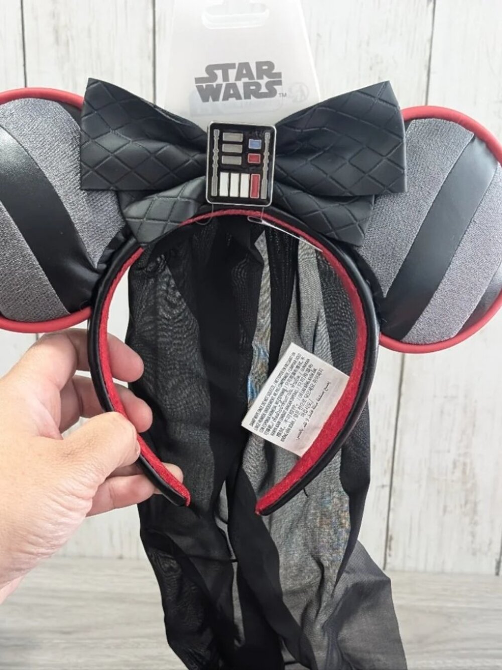 Disney Parks Star Wars Darth Vader Veil Minnie Mouse Ears Headband